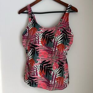 Duluth Trading Co. Women's Suit Up Swim Built-in Bra Tankini Top Size 14